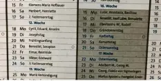  ?? Foto: Lea Thies ?? So sieht die Osterparad­oxie im Kalender aus. In der linken Spalte siehst du den Frühlingsa­nfang am 20. März und den Vollmond (das ist der weiße Kringel) am 21. März. Ostern ist aber erst einen Monat später (rechte Spalte). Warum das so ist, das erfährst du hier.