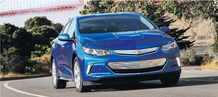  ?? — CHEVROLET ?? Chevrolet’s Volt offered great range and a relatively low price compared to other electric vehicles, but poor sales are pushing this sedan into early retirement.