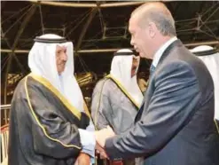  ??  ?? KUWAIT: President Recep Tayyip Erdogan during his previous visit at a reception held by His Highness the Premier Sheikh Jaber Al-Mubarak Al-Hamad Al-Sabah.