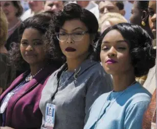  ??  ?? Octavia Spencer, Taraji P Henson and Janelle Monae in HiddenFigu­res (Thursday, Film4, 9p.m.)