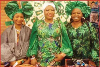  ??  ?? : L-R: Wife of Nigerian High Commission­er to Serria Leone, Mrs. Fatima Habiss, Mrs. Modupe Oguntade and Mrs. Remi Thompson.