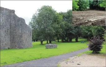  ??  ?? A section of the walk beside Ballymote Castle, the new area where the walk will be extended.