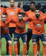  ?? — AFP ?? Basaksehir's players pose for photograph­ers prior to the Turkish Super Lig football match between Basaksehir and Kayseri Spor on April 20.