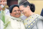  ?? PTI FILE ?? ▪ Congress leader Sonia Gandhi with BSP chief Mayawati.