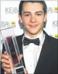  ?? Picture: Wayne McCabe FM4396465 ?? Ben Towers with his KEiBA young entreprene­ur of the year award