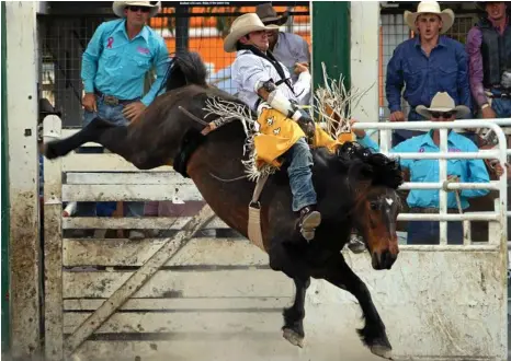  ?? PHOTO: MIKE KENYON ?? GOOD CHANCE: Wandoan cowboy David Worsfold is set to head into the APRA finals in second place and has won the title the past two years.