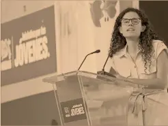  ?? Foto ee: daniel sánchez ?? Luisa María Alcalde, secretaria del Trabajo, inauguró el IV Encuentro de Jóvenes de la Alianza del Pacífico.