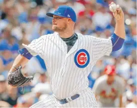  ??  ?? Jon Lester allowed two runs in eight innings Saturday against the Cardinals. | AP