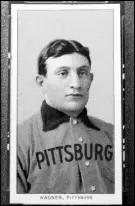  ?? KATHY WILLENS / AP FILE (2000) ?? Shanus spent $25,500 in 1984 for this legendary 1909 Honus Wagner baseball card, displayed in June 2000 at a news conference in New York. The “Holy Grail of baseball cards,” once was owned by hockey great Wayne Gretzky.