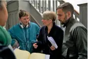  ??  ?? Director Lucy Brydon on set with Sian Brooke and Nick Blood.