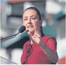  ?? EL UNIVERSAL ?? CLAUDIA SHEINBAUM. La candidata presidenci­al estuvo en Michoacán, donde insistió en que trabajará en favor de los jóvenes con educación y programas sociales.