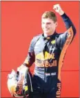  ?? AFP ?? Red Bull driver Max Verstappen celebrates after winning the Austrian GP on Sunday.
