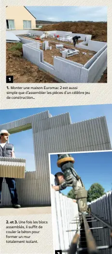  ??  ?? 1 1. Monter une maison Euromac 2 est aussi simple que d’assembler les pièces d’un célèbre jeu de constructi­on…