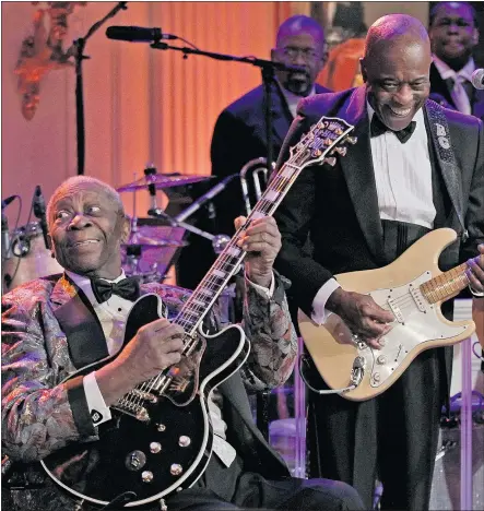  ?? — AP FILES ?? B.B. King, left, seen performing with Buddy Guy at the White House in February 2012, died last week at the age of 89, but his influence lives on — and not just in the expected blues bars.