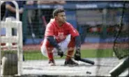  ?? TONY DEJAK — THE ASSOCIATED PRESS ?? Francisco Lindor waits to bat during a workout Wednesday in Cleveland.