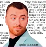  ??  ?? Singer Sam Smith