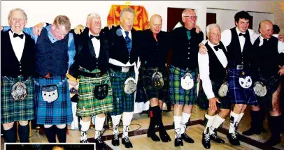  ??  ?? Guests in their kilts at the Denizkızı hotel. Right, (from left) Jim Dennie, Iva Sklenárová Roháćová and Roman Sklenár.