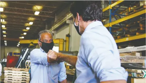  ?? RAJ SAINI / FACEBOOK ?? An image posted to Raj Saini’s Instagram and Facebook page Monday showing Saini and Justin Trudeau.