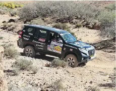  ??  ?? Lorraine Sommerfeld drives and Gillian Lemos navigates the route through the Moroccan wilderness at the 2018 Gazelles Rally.