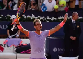  ?? PAU BARRENA / AFP ?? Premième victoire sur terre battue depuis 2022 pour Rafael Nadal.