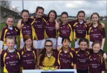 ??  ?? The St Brigids Duagh girls team that were runners-up in the Mini Sevens Football finals