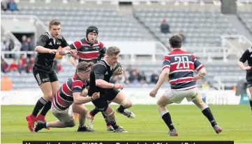  ??  ?? More action from the BUCS Super Rugby clash at St James’ Park