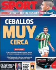  ??  ?? ESTRELLA EN BARCELONA. Dani Ceballos copó las portadas de la prensa de Barcelona del martes.