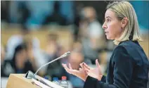  ?? EFE ?? Autoridad. La jefa de la diplomacia europea, Federica Mogherini.