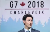  ?? SEAN KILPATRICK/THE CANADIAN PRESS ?? “I think Canada did a great job at quite a difficult time,” a French official said of Justin Trudeau’s work at the G7.