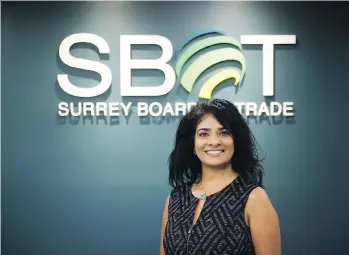  ?? ARLEN REDEKOP ?? Surrey Board of Trade CEO Anita Huberman says that the Inadmissib­le Patron Program being developed by Surrey RCMP should provide an accreditat­ion or training program for business owners.