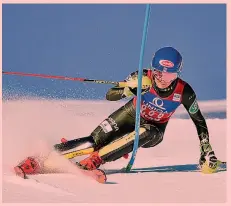  ?? AFP ?? Fenomeno Mikaela Shiffrin, 24 anni, in azione ieri nello slalom di Lienz