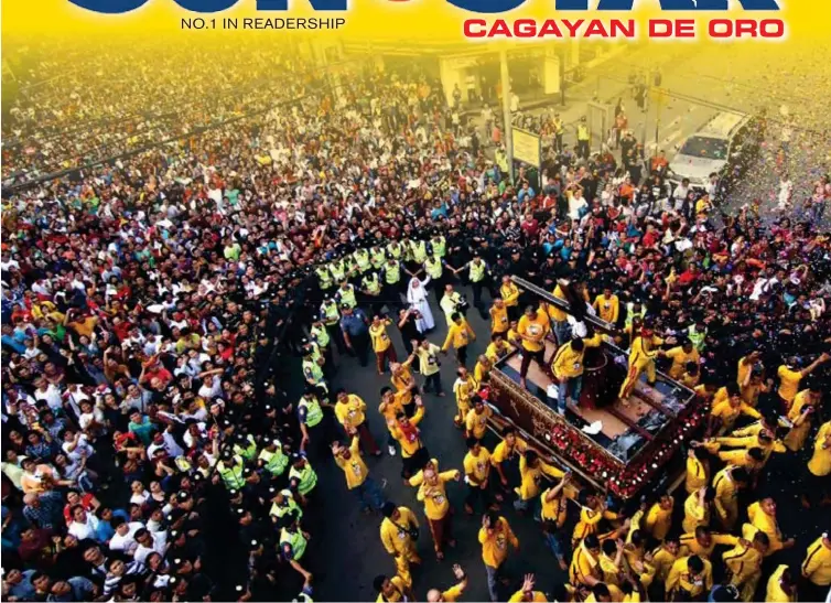  ?? (ERWIN M. MASCARINAS) ?? TRASLACION. Some 200,000 Catholic devotees took part in the annual ‘Traslacion’ of the Black Nazarene in Cagayan de Oro City Tuesday, January 9. This year’s procession left St. Augustine’s Cathedral at 5 am and ended at the Jesus Nazareno Parish along...
