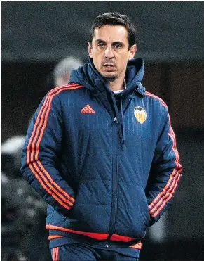  ?? — GETTY IMAGES FILES ?? Valencia has fired coach Gary Neville after the struggling team posted just 10 wins in last 28 games.