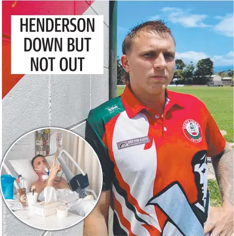  ?? ?? South Cairns Cutters women's coach Lance Henderson is prepared for a new challenge in 2022; and inset, in hospital after suffering a broken neck. Main picture: Harry Murtough