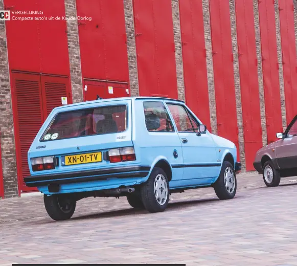 ??  ?? Wat is dat toch met dit soort auto’s? Klassieker­s zullen het nooit worden, maar de Citroën Axel en de Yugo 55A hebben onze welgemeend­e sympathie.