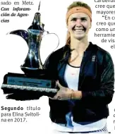  ??  ?? Segundo título para Elina Svitolina en 2017.