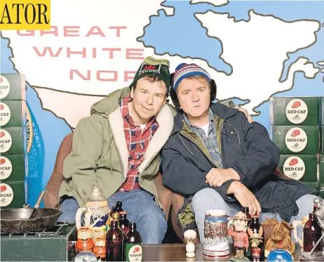  ?? CBC ?? Lawyers representi­ng the characters Bob and Doug McKenzie, portrayed by Rick Moranis and Dave Thomas, have trademarke­d the term “hoser.”