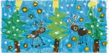  ??  ?? Finja Welz, 5, aus Leitershof­en hat das Stelldiche­in im weihnachtl­ichen Wald gemalt.