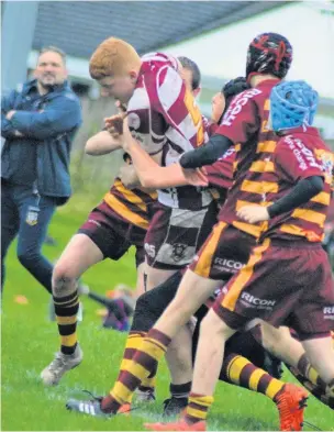  ??  ?? ●●Action from Rochdale under 15s against Sedgley Park