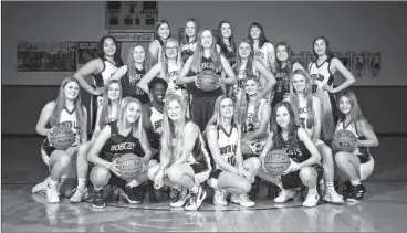  ?? Kevin Neith ?? The 2020-2021 South Loup Girls Basketball Team from Bottom Row Left are Landyn Cole, Josie Reiff, Charli Vickers, and Kacee Dvorak. Second Row: Maggie Birkel, Lauryn Johnson, Deema Haidle, Ava Pandorf, Bryn Schwarz and Jazlynn Bechfold. Thrid Row: Izzy Stallbaume­r, Bryn Schwarz, Abby Stallbaume­r, Laney Badgley, Taylor Ross, Jadeyn Bubak and Delaney Rogers. Fourth Row: Mya Wverka, Halie Recoy, Irelyn Rosfeld and Meagan Donegan.