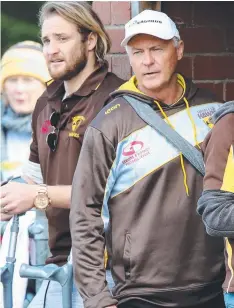  ??  ?? GONE: Inverleigh coach Mark McDowell and Jak Kennedy-Hunt.