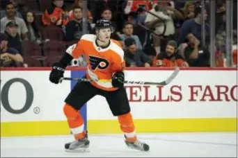  ?? MATT SLOCUM — THE ASSOCIATED PRESS ?? Rookie defenseman Samuel Morin, seen last Thursday in a preseason game against the Boston Bruins, will start the season for the Flyers in San Jose Wednesday night.