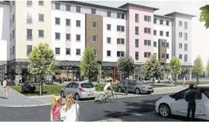  ??  ?? An artist’s impression of the student flats proposed for Rose Street, Inverness
