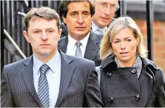  ?? PICTURE: AP ?? MYSTERY: In this file picture Gerry and Kate McCann arrived to testify at the Leveson inquiry after a woman, accused of sending internet abuse to them, was found dead in a hotel room in Leicester in 2014.