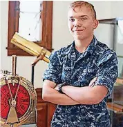  ?? [PHOTO PROVIDED] ?? Seaman Nolan Hoehn, a 2016 McLoud High School graduate, works as a cryptologi­c technician and operates out of the Informatio­n Warfare Training Command Corry Station at Naval Air Station Pensacola Corry Station, Florida.