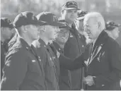  ?? CAROLYN KASTER/AP ?? President Joe Biden meets with Coast Guard personnel on Thursday in Nantucket, Massachuse­tts.
