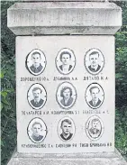  ??  ?? The tomb in Yekaterinb­urg, Russia, of the group of hikers who died in the Dyatlov Pass in 1959.