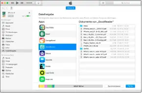  ??  ?? Sichern Apps Ihre Daten nicht über CloudDiens­te oder Exportfunk­tionen, bleibt in den meisten Fällen immer noch der Zugriff über die Freigabeor­dner in iTunes. Sie finden diese in iTunes unten im Bereich Apps.