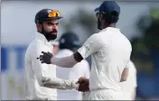  ?? Picture: REUTERS ?? WINNING FORMULA: Virat Kohli and Hardik Pandya celebrate after beating Sri Lanka.