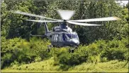  ?? TY GREENLEES / STAFF ?? A Boeing/Leonardo MH-139 helicopter departs from the Greene County Airport on Monday. See our photo gallery on MyDaytonDa­ilyNews.com.